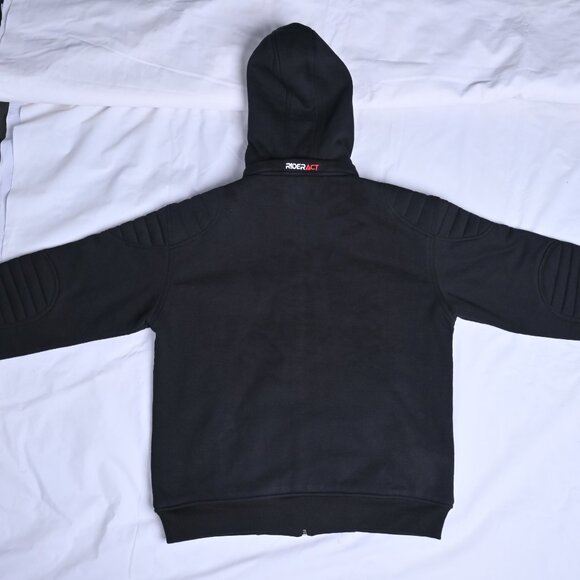 RIDERACT Black Mens Hoodie Motorbike Hoodie with Armors Size 3XL Best Summer - Picture 3 of 10